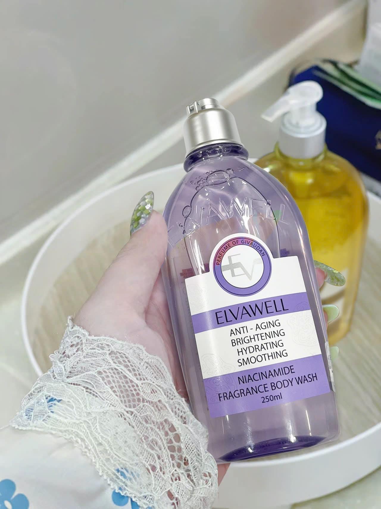 Sữa tắm nước hoa Niacinamide Soul Healing Elvawell 250ml