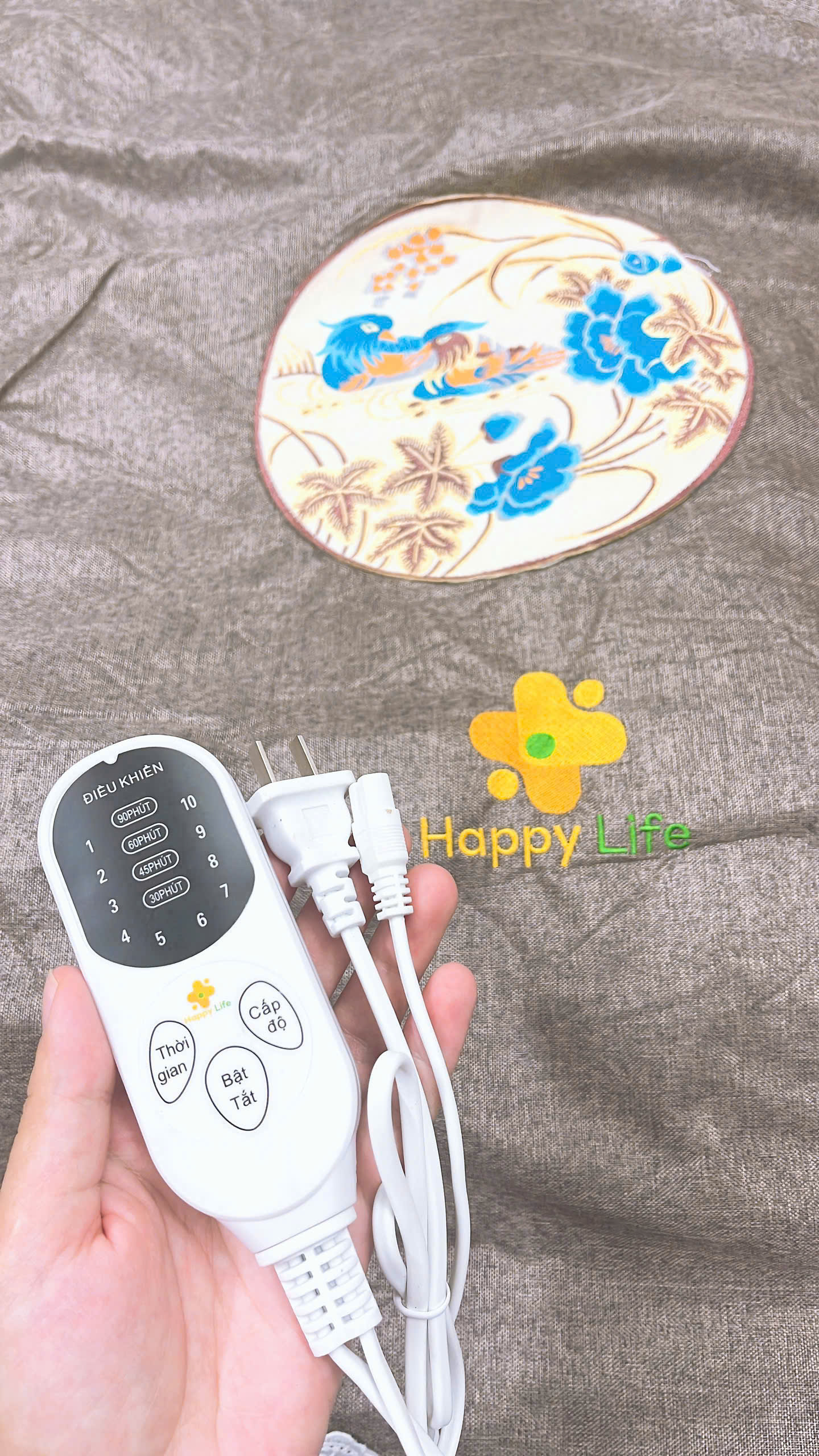 Thảm ngải cứu đông y Happy Life hỗ trợ giảm đau xương khớp 150cm*60cm bảo hành 6 tháng