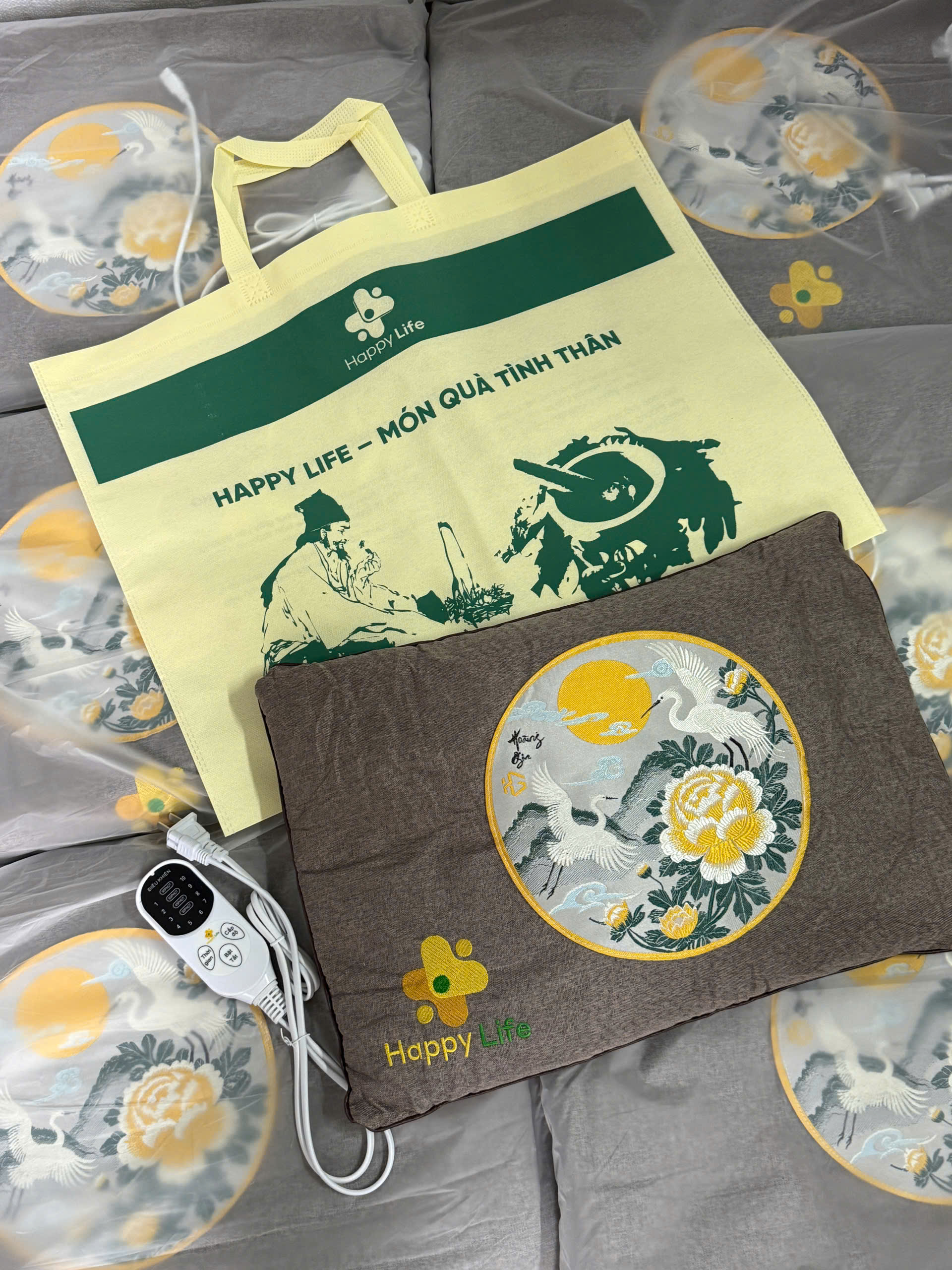 Thảm ngải cứu đông y Happy Life hỗ trợ giảm đau xương khớp 150cm*60cm bảo hành 6 tháng