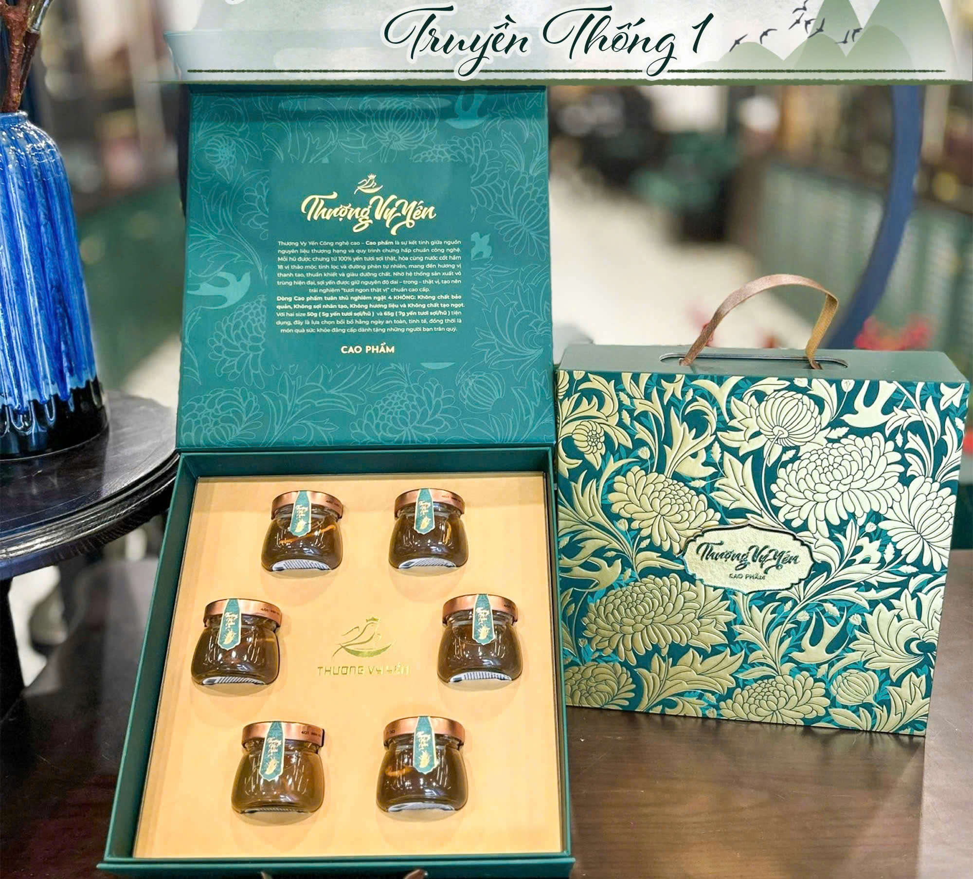 Thượng Vy Yến Biển Đông Trùng Hạ Thảo - Yến Sào Cao Cấp (Set 6 Hũ) - Tặng kèm túi