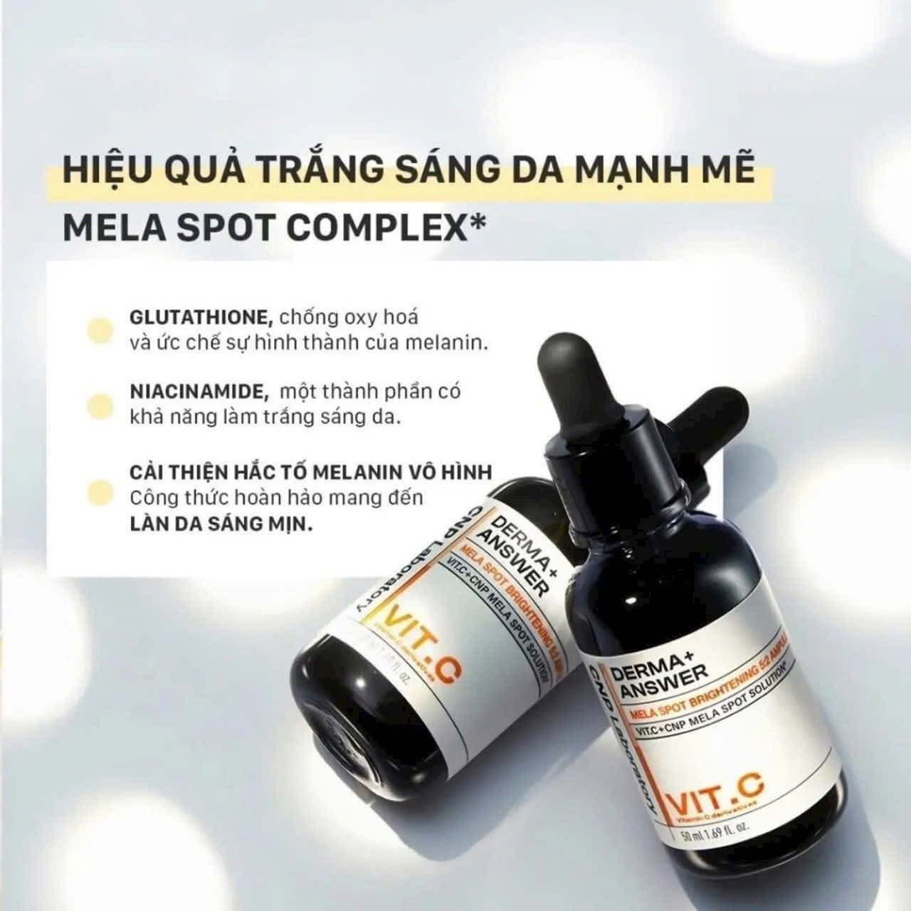 Tinh Chất Dưỡng Sáng Da CNP Derma Answer Mela Spot Brightening Ampule Vit C 50ml