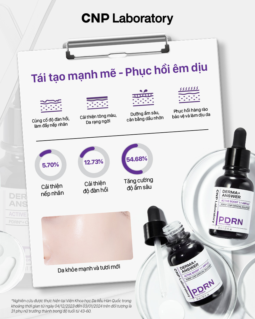 Tinh Chất PDRN Căng Bóng Sáng, Hỗ Trợ Tái Sinh CNP Derma Answer Active Boost Ampule 30ml