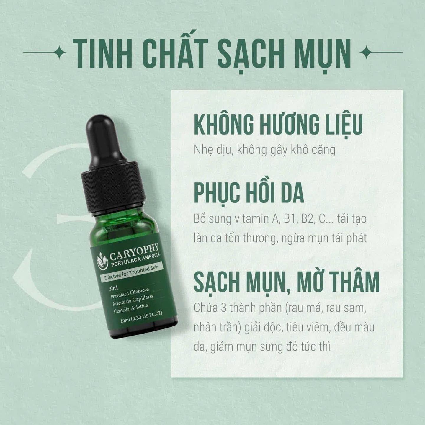 Serum Caryophy Portulaca Ampoule – Tinh Chất Giảm Mụn, Mờ Thâm Hiệu Quả Từ Hàn Quốc 30ml