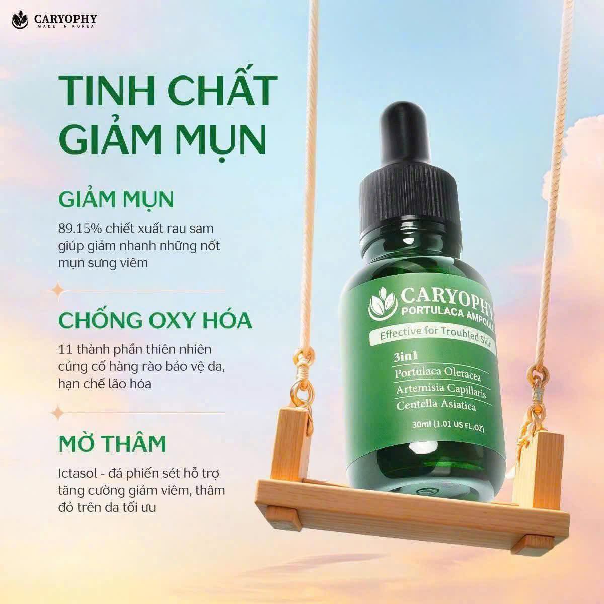 Serum Caryophy Portulaca Ampoule – Tinh Chất Giảm Mụn, Mờ Thâm Hiệu Quả Từ Hàn Quốc 30ml