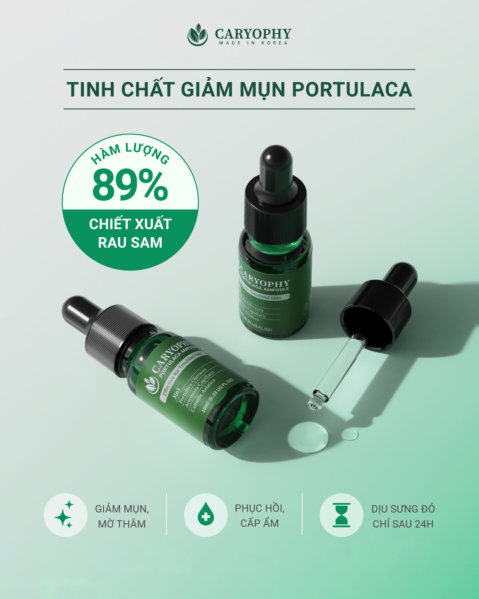 Serum Caryophy Portulaca Ampoule – Tinh Chất Giảm Mụn, Mờ Thâm Hiệu Quả Từ Hàn Quốc 30ml