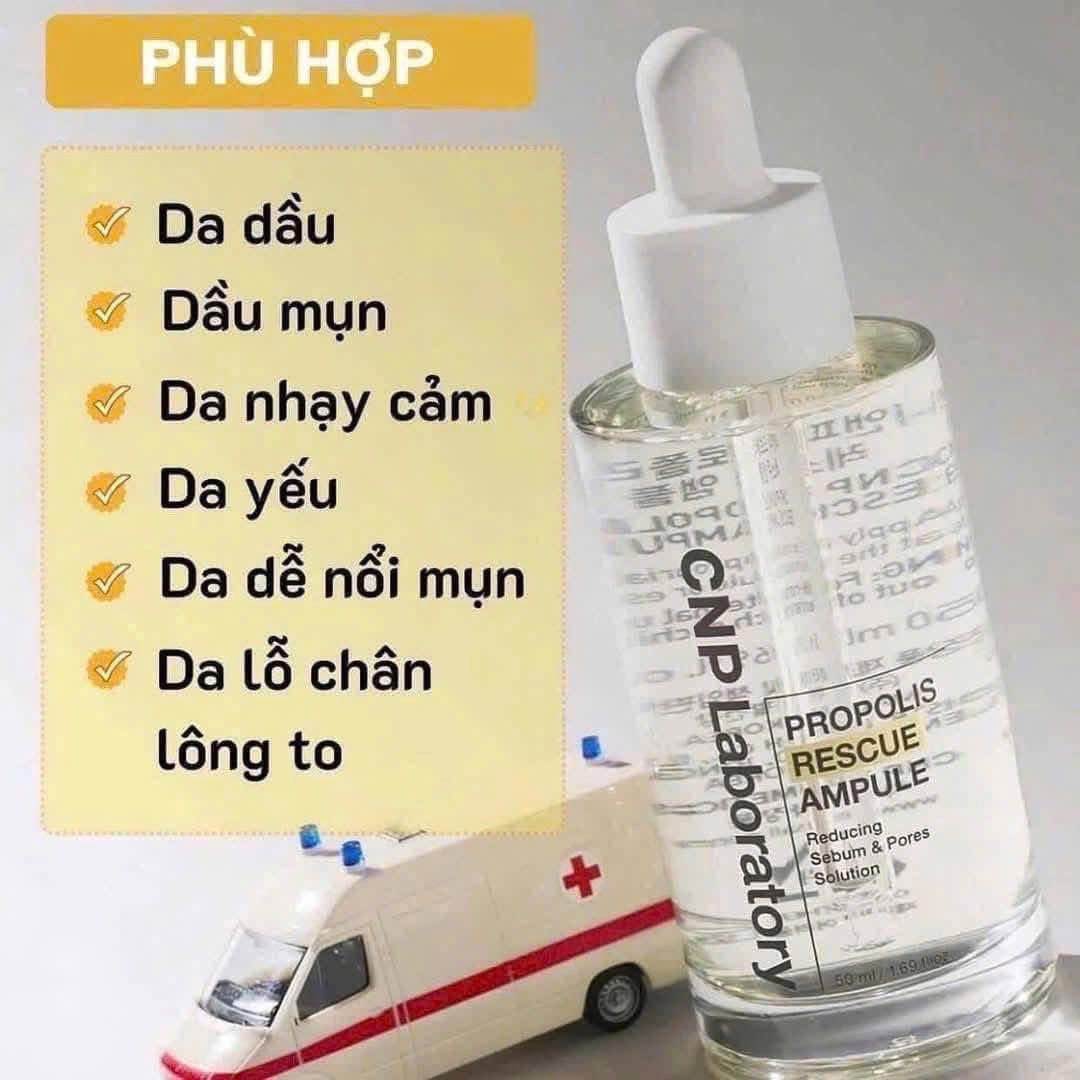 Tinh chất keo ong dành cho da dầu mụn CNP PROPOLIS RESCUE AMPULE 50ml