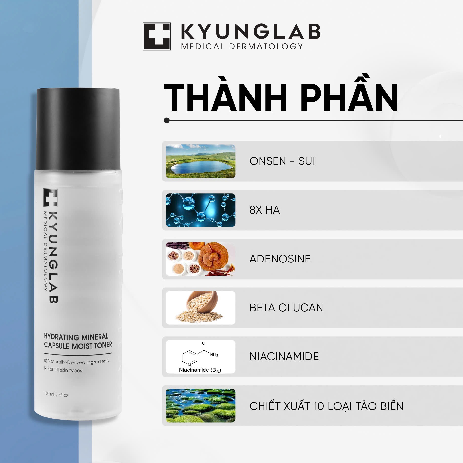 Toner KyungLab Hydrating Mineral Capsule Moist Toner – Cấp Ẩm, Làm Dịu Da (150ml)