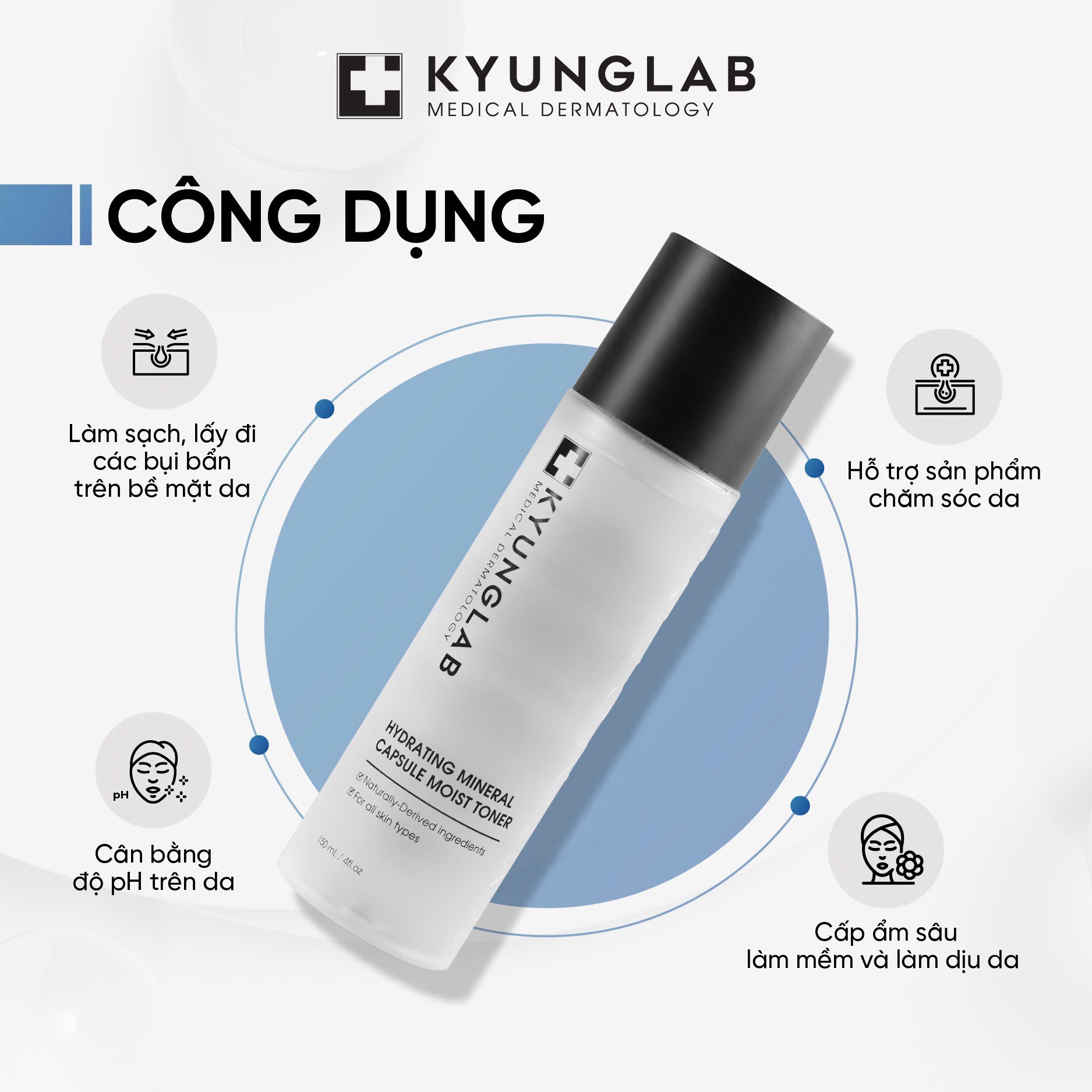 Toner KyungLab Hydrating Mineral Capsule Moist Toner – Cấp Ẩm, Làm Dịu Da (150ml)