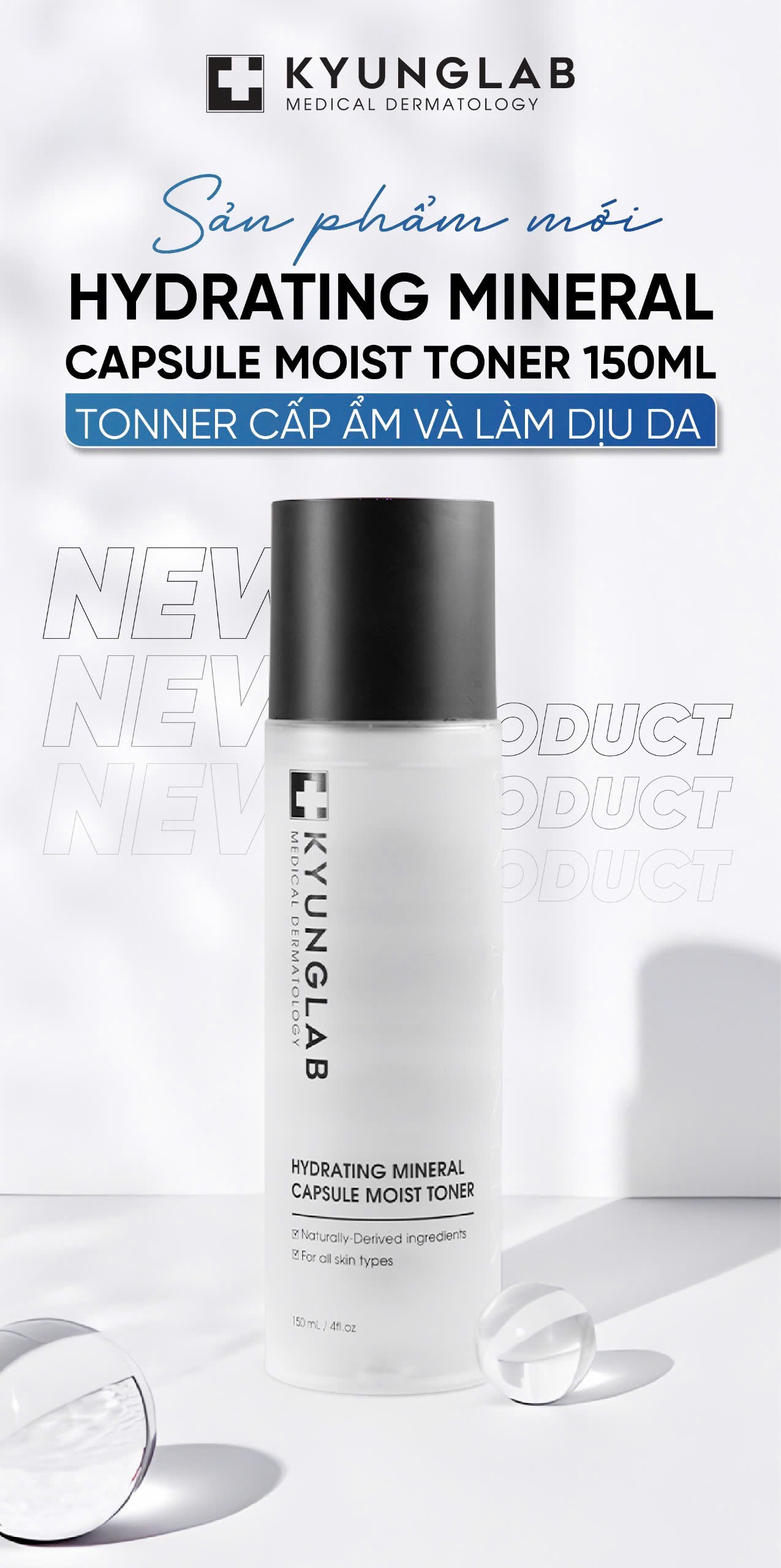 Toner KyungLab Hydrating Mineral Capsule Moist Toner – Cấp Ẩm, Làm Dịu Da (150ml)