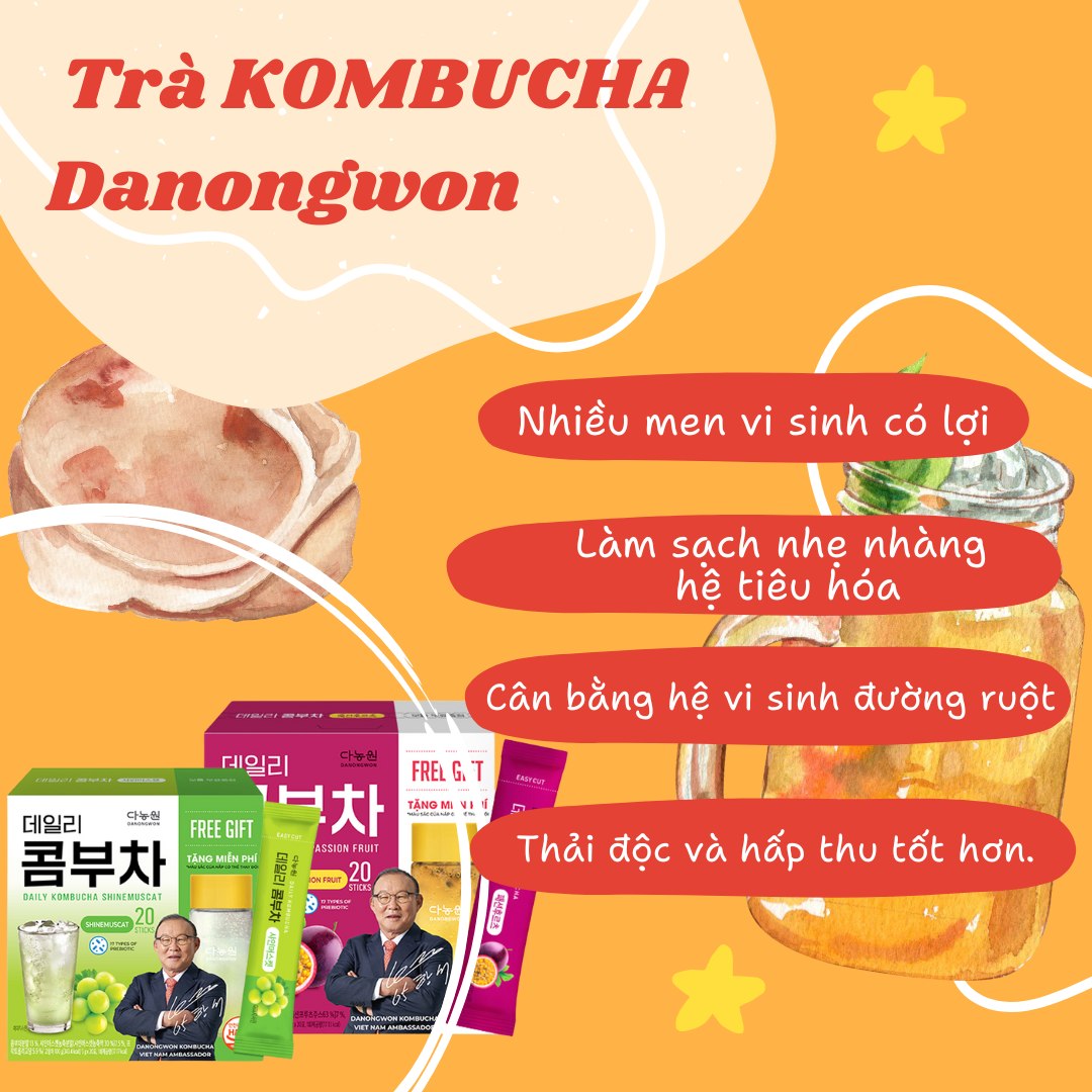 Trà Kombucha Danongwon chính hãng 13 vị