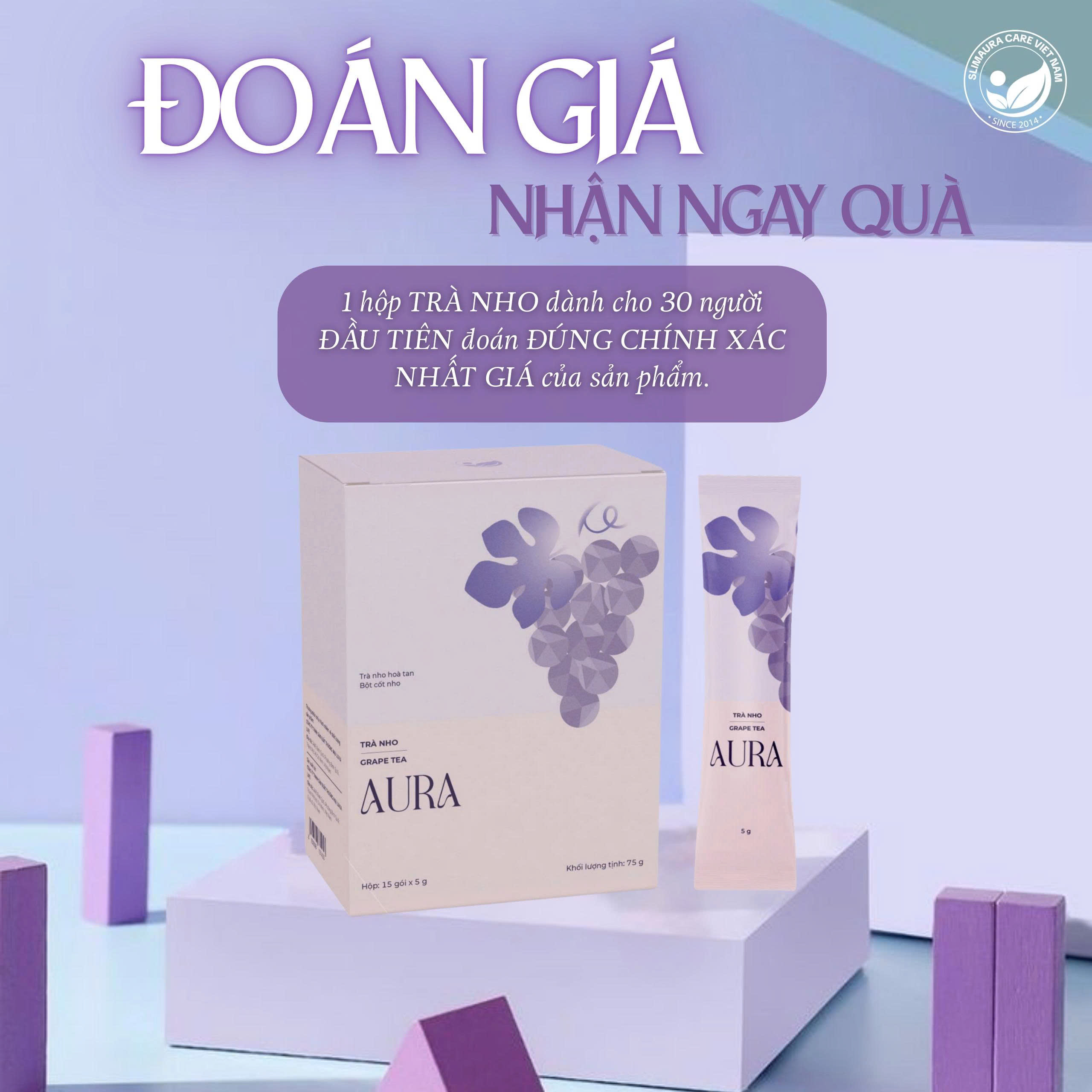 Trà Nho SlimAura – Hỗ Trợ Thon Gọn Vóc Dáng Từ Thiên Nhiên - hộp 15 gói