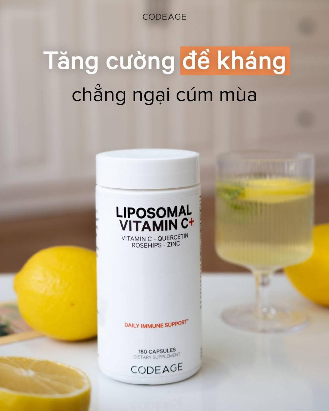 Viên uống Codeage Liposomal Vitamin C+ 180 viên