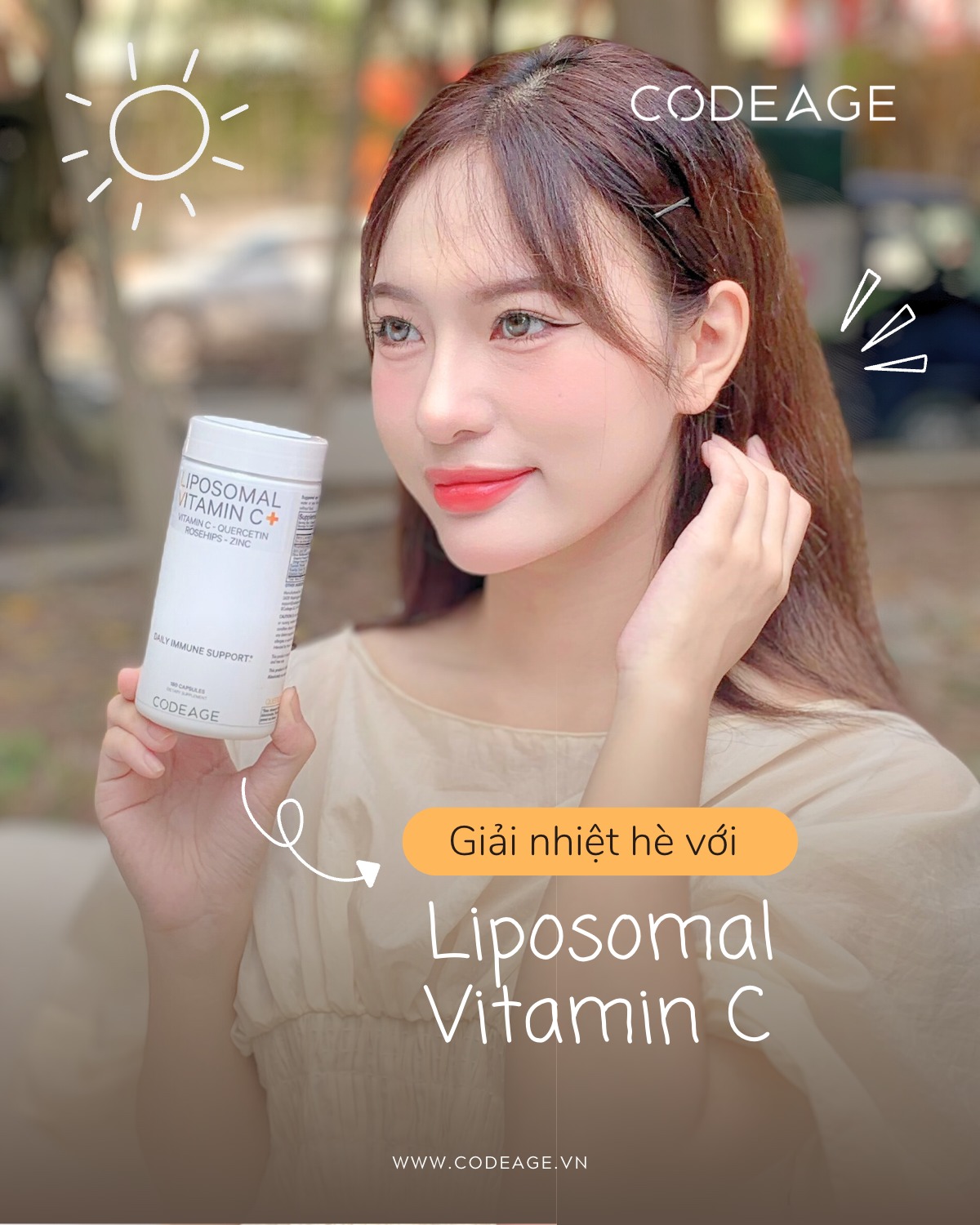 Viên uống Codeage Liposomal Vitamin C+ 180 viên