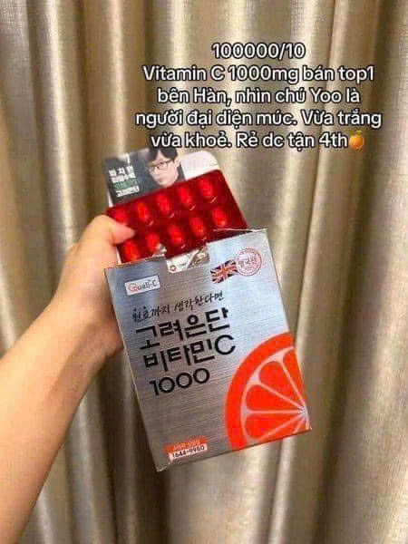 Viên uống Vitamin C Hỗ Trợ Sáng Da Eundan Vitamin C 1000mg Hàn Quốc