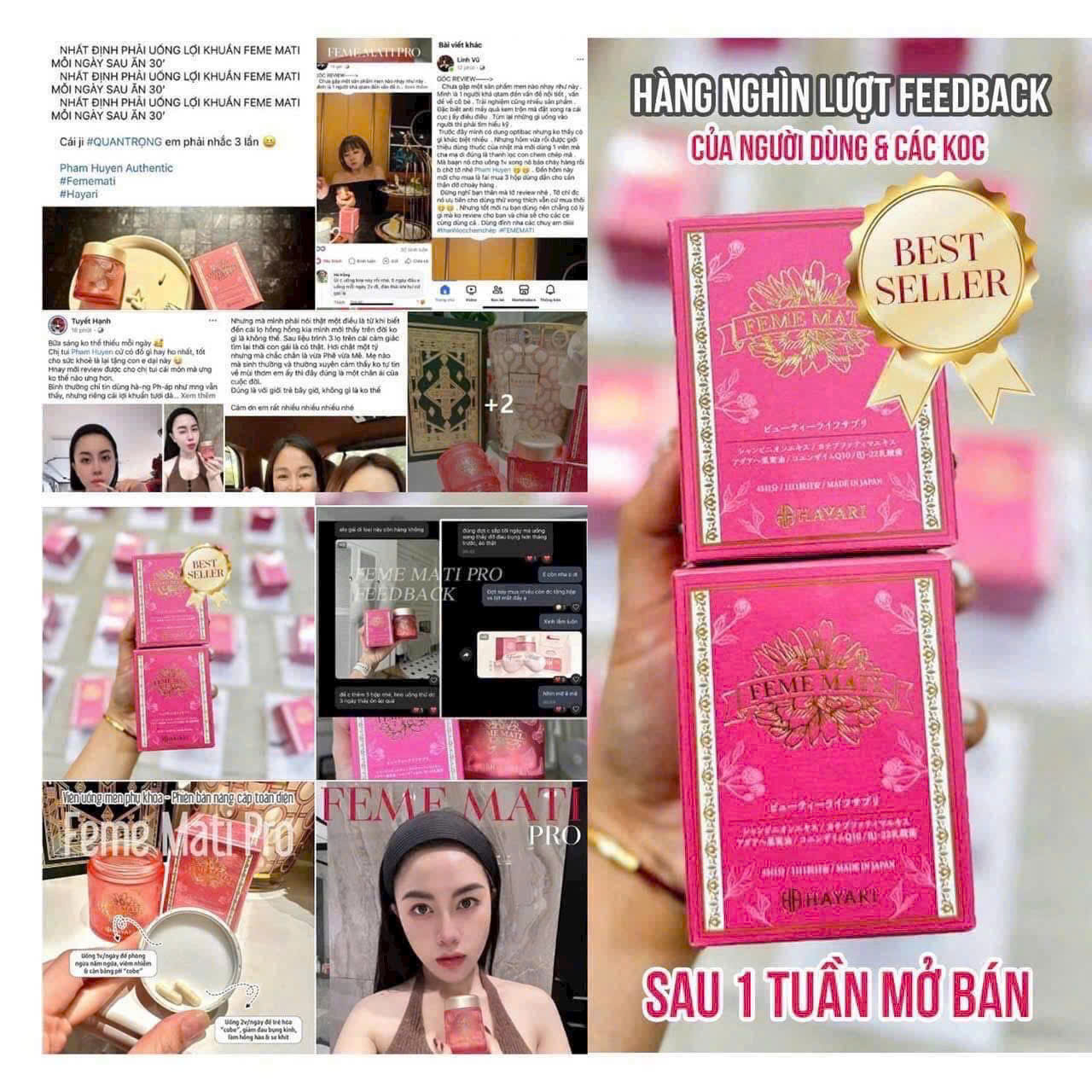 Viên uống men phụ khoa Feme Mati Hayari Nhật Bản 45 viên