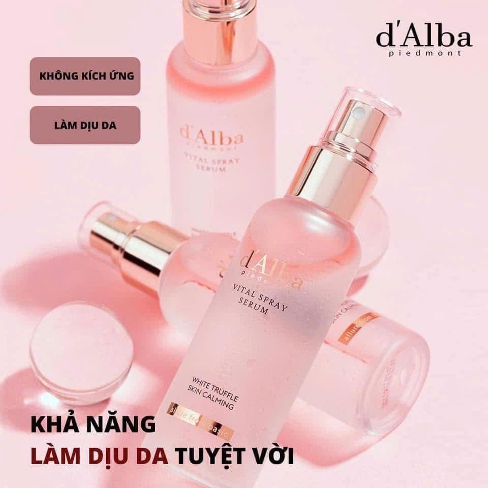 Xịt Khoáng D'Alba Vital Spray Serum White Truffle Skin Calming 100ml (màu hồng)