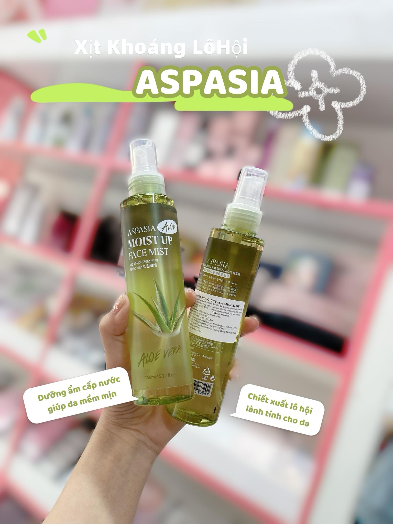 Xịt khoáng Aspasia Moist Up Face Mist 150ml