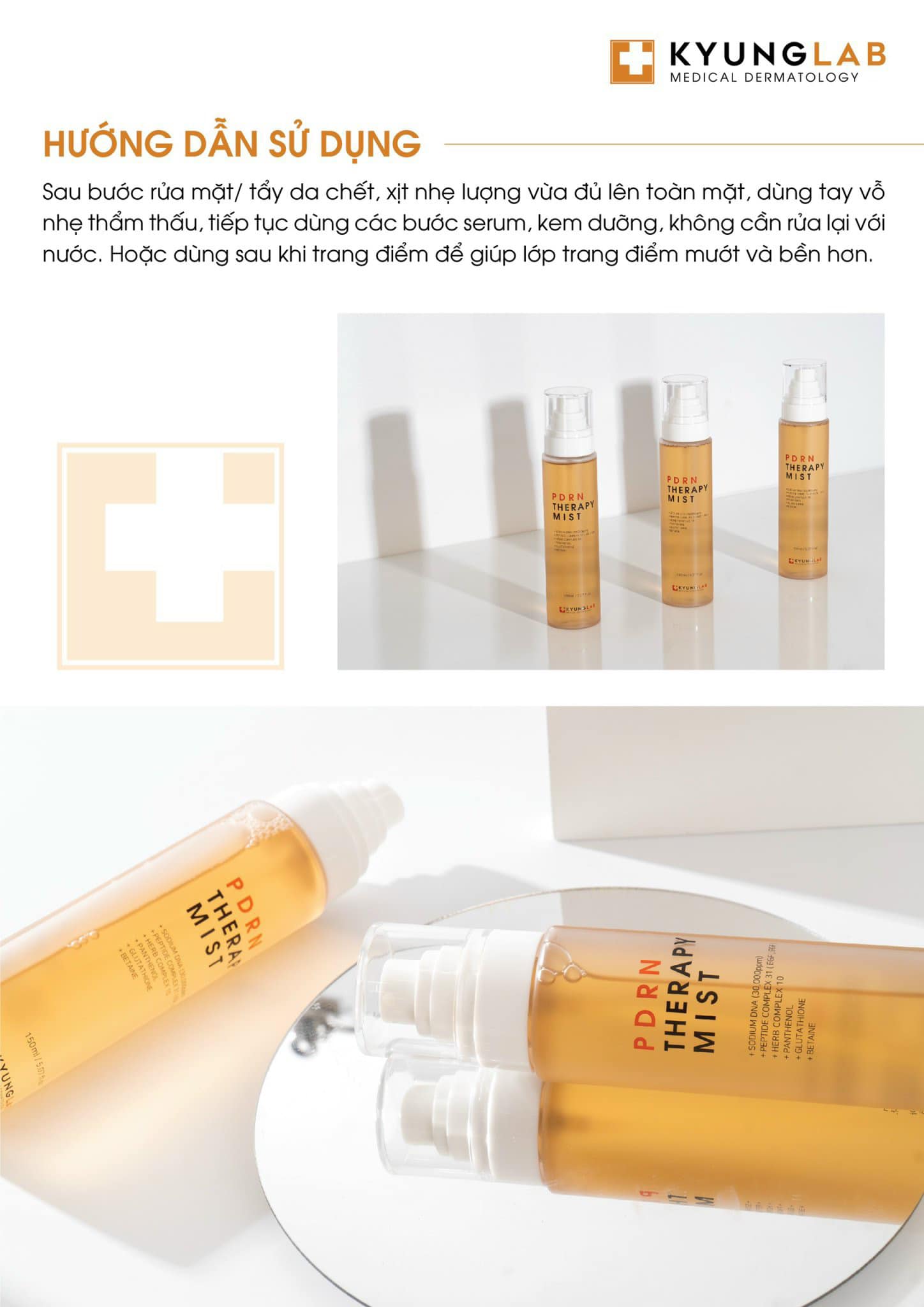 Xịt khoáng dưỡng ẩm KYUNG LAB PDRN THERAPY MIST chai 150ml - Mẫu mới
