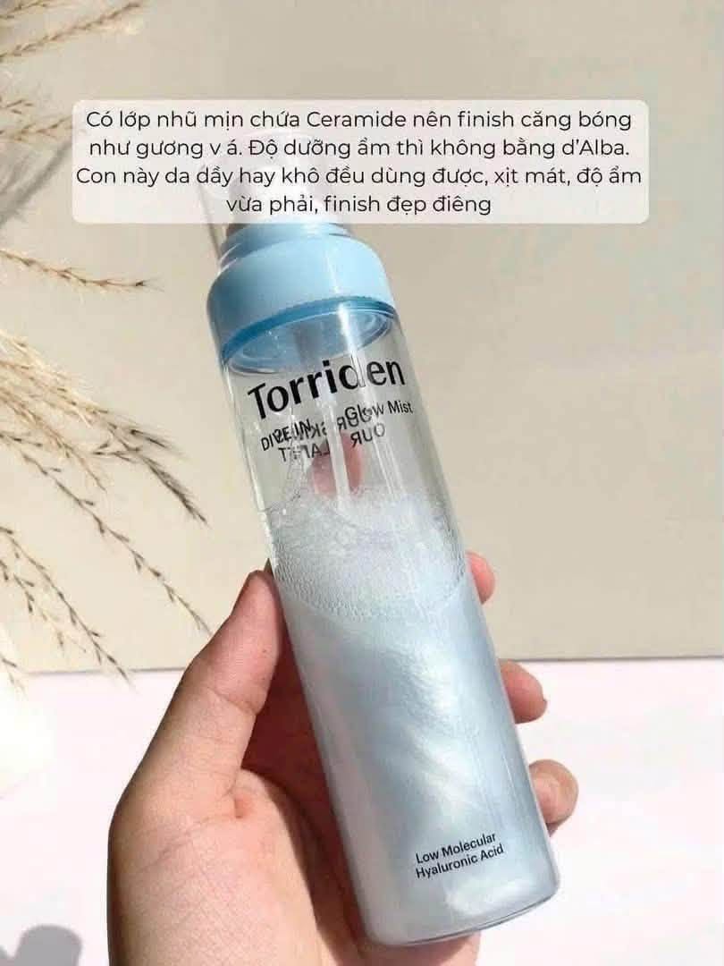 Xịt khoáng dưỡng ẩm, căng bóng Torriden Dive In Glow Mist 120ml