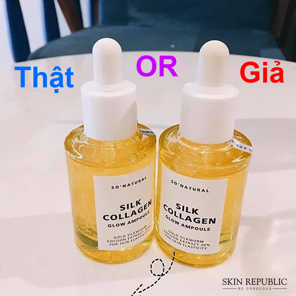 phân biệt silk collagen glow ampoule thật giả