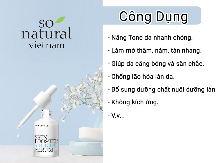 công dụng serum skin booster milk oil