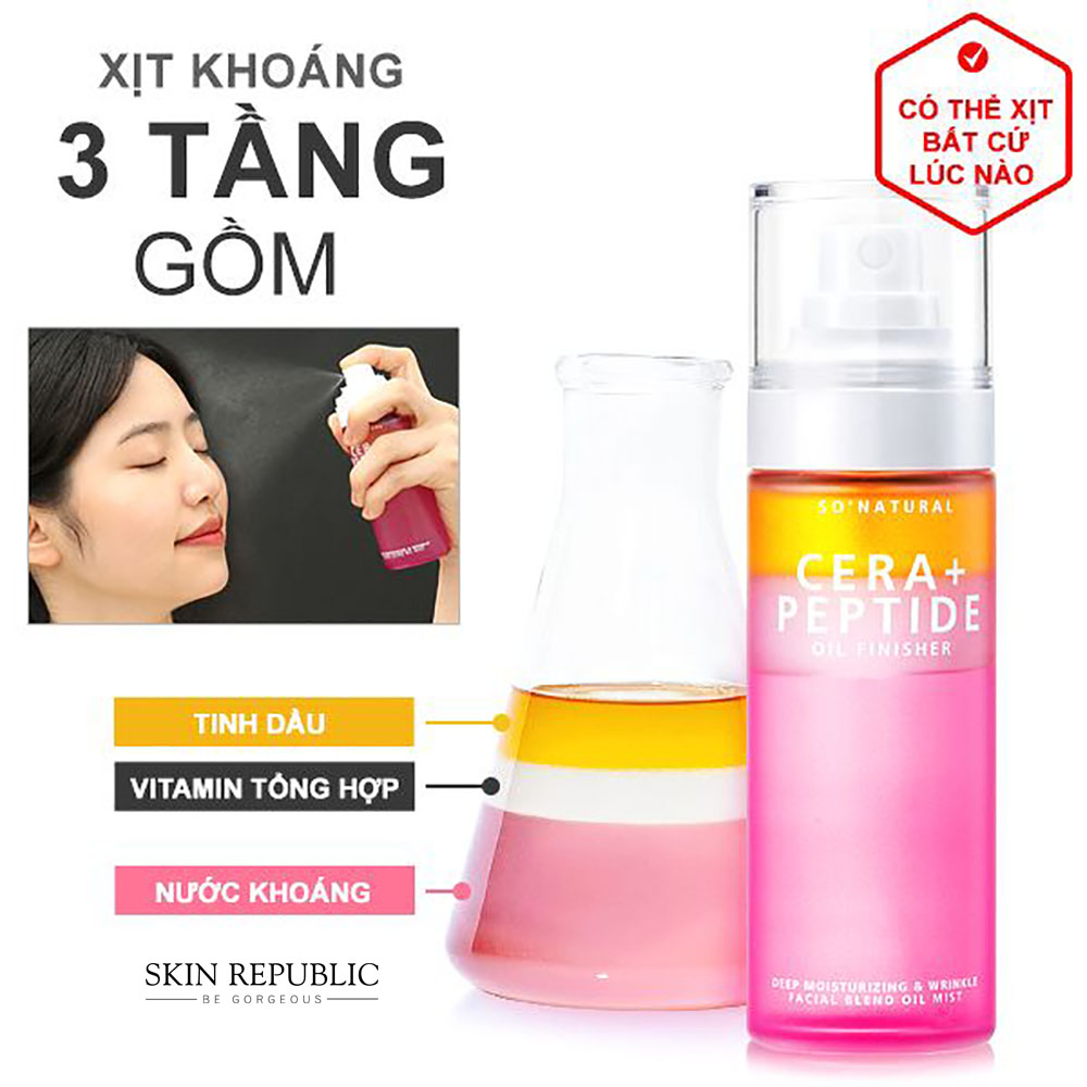 xịt khoáng 3 tầng chăm sóc da cera + peptide