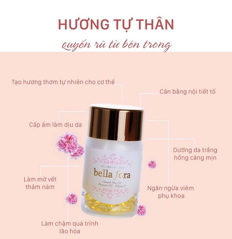 Viên Uống Tạo Hương Thơm Tự Thân Tinh Chất Hoa Hồng Bella Fora