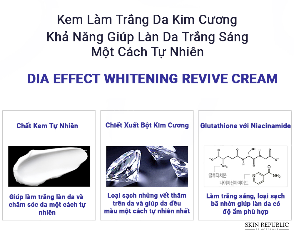 thành phần Dia Effect Whitening Revive Cream So'Natural Hàn Quốc