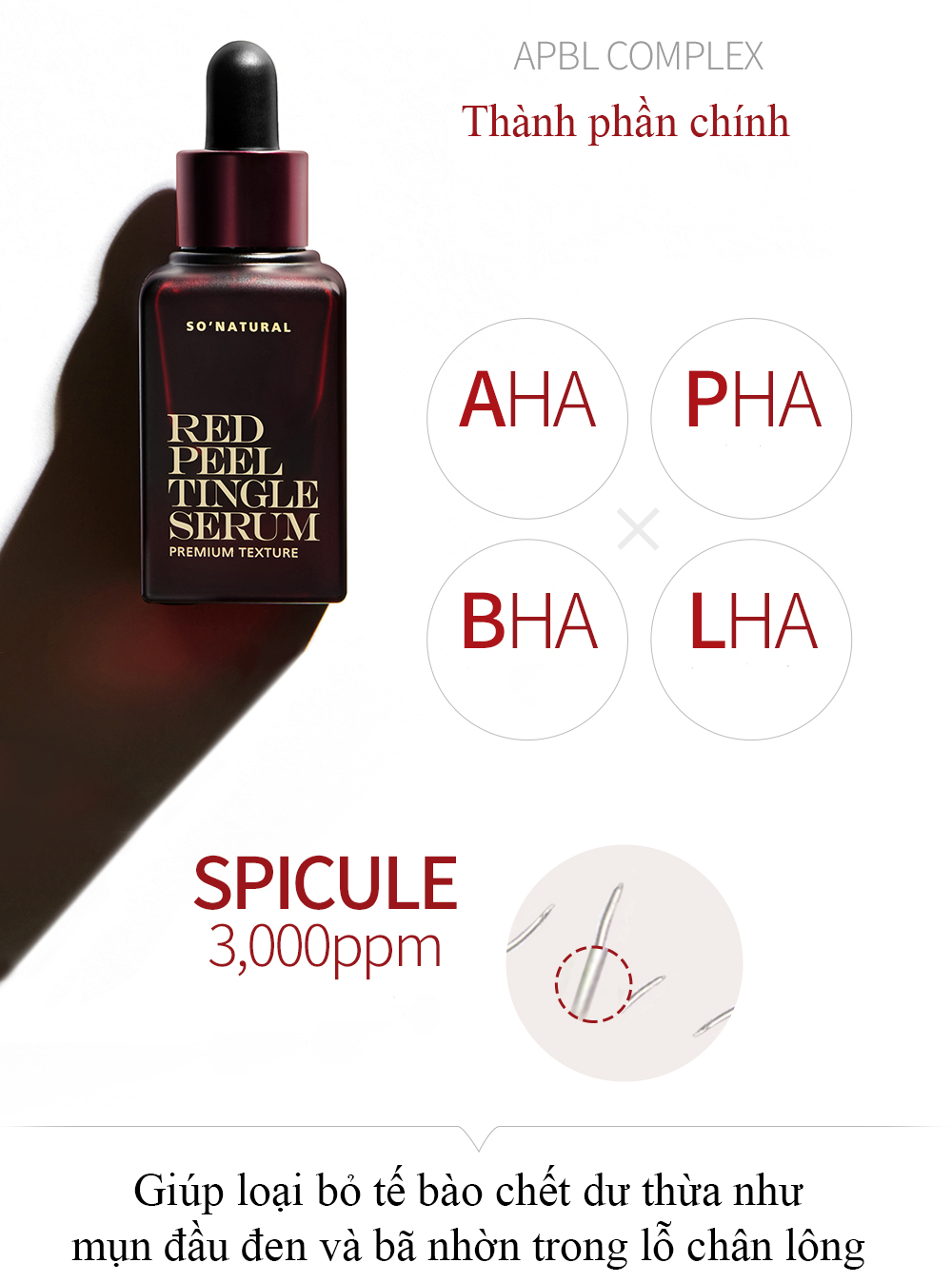 serum trị mụn, thay da sinh học, serum red peel