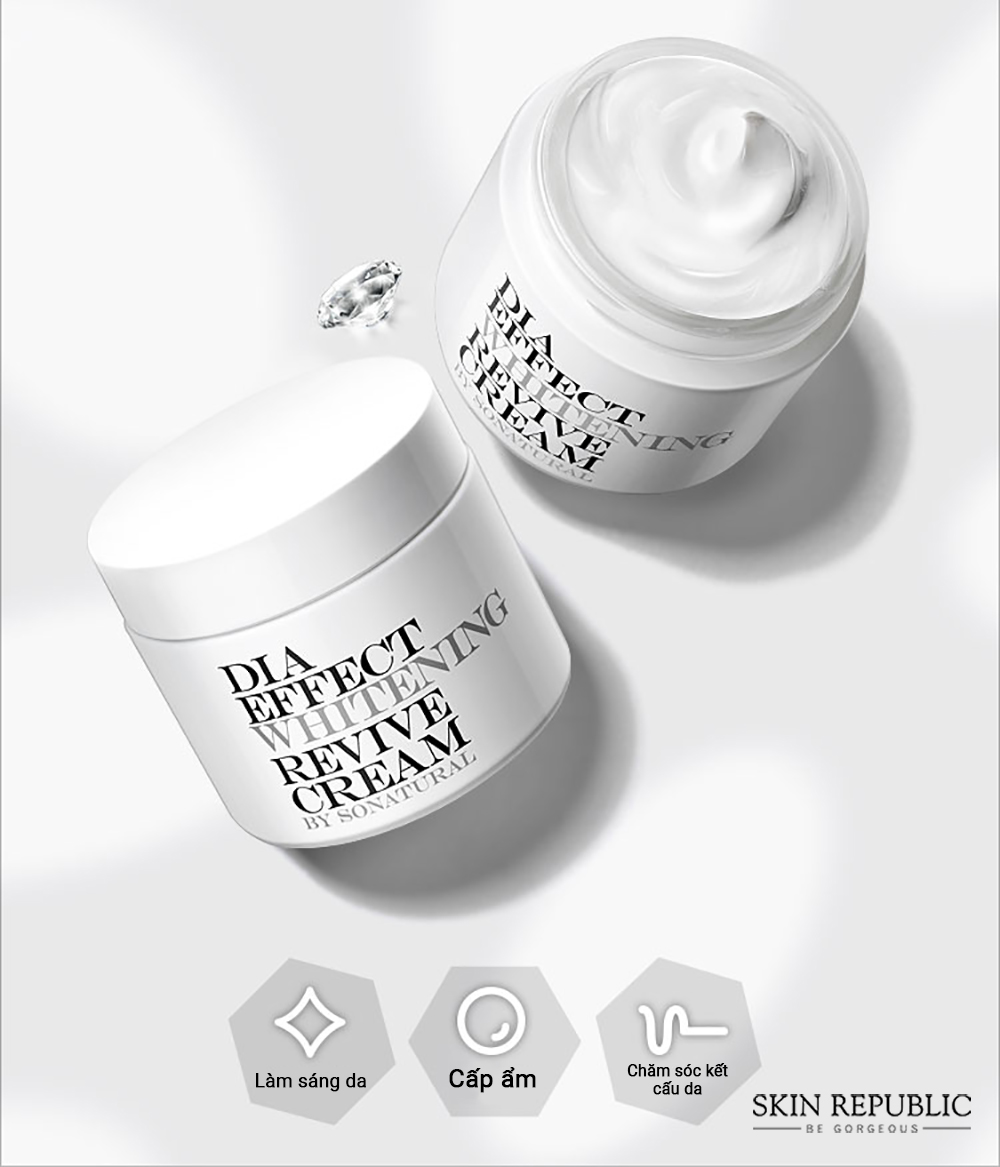 review sản phẩm Dia Effect Whiteing Revive Cream So'Natural Hàn Quốc