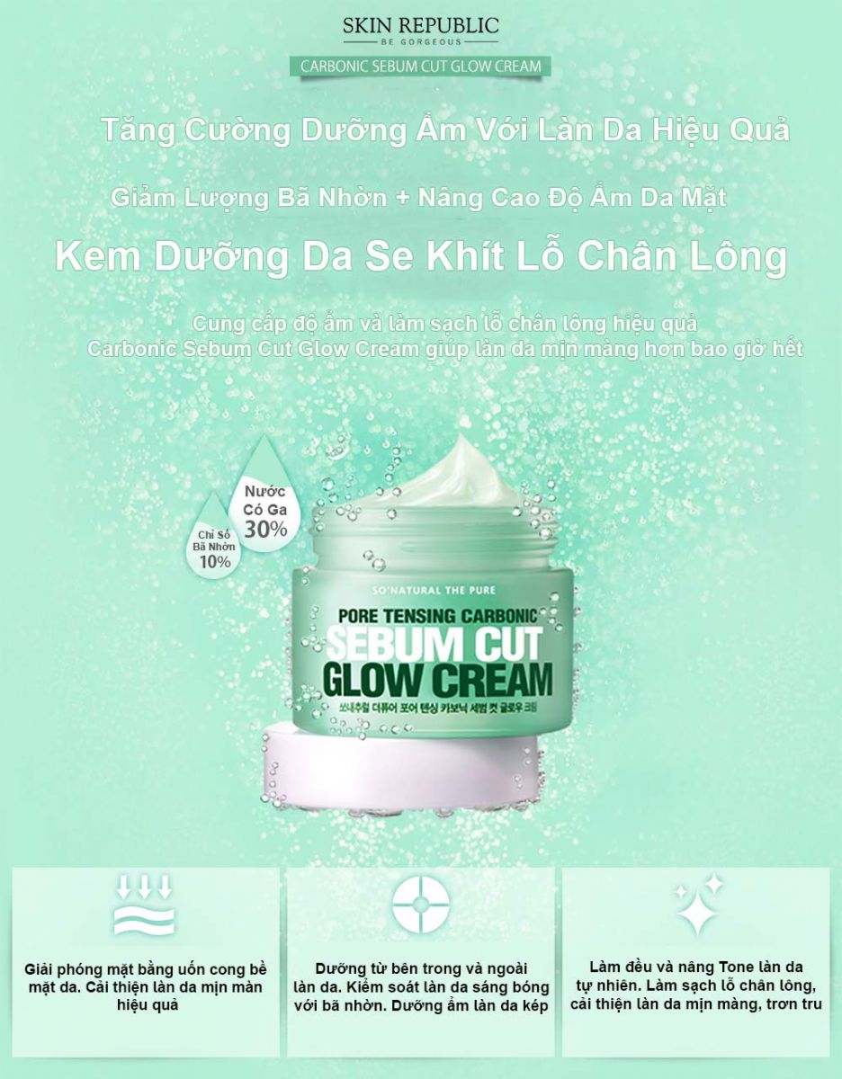 kem se khít lỗ chân lông sebum cut glow cream