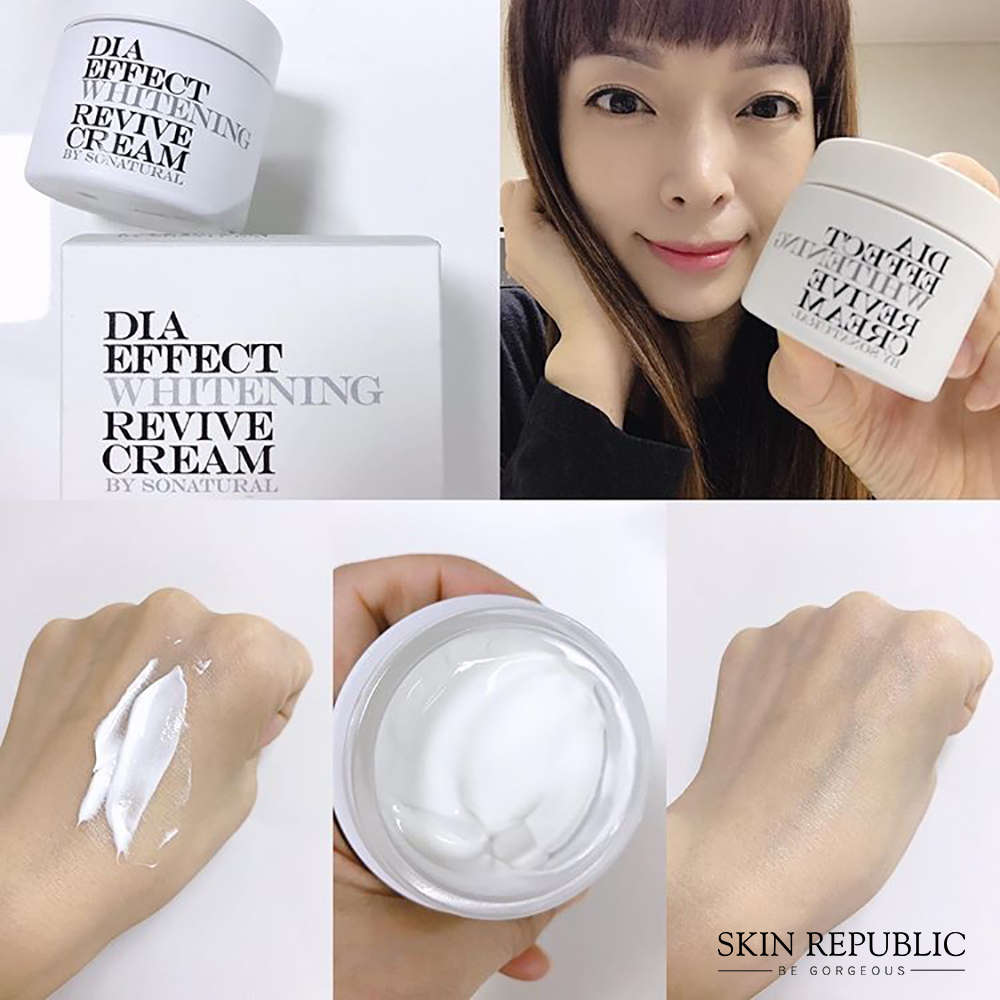 cách sử dụng dia effect whitening revive cream so'natural hàn quốc